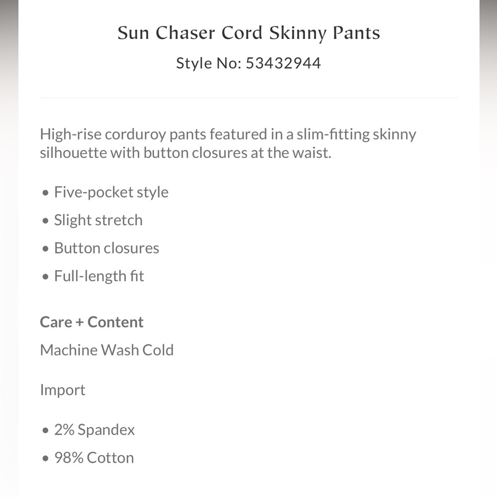 Free People Sun Chaser Cord Skinny Pants - Picture 4 of 10